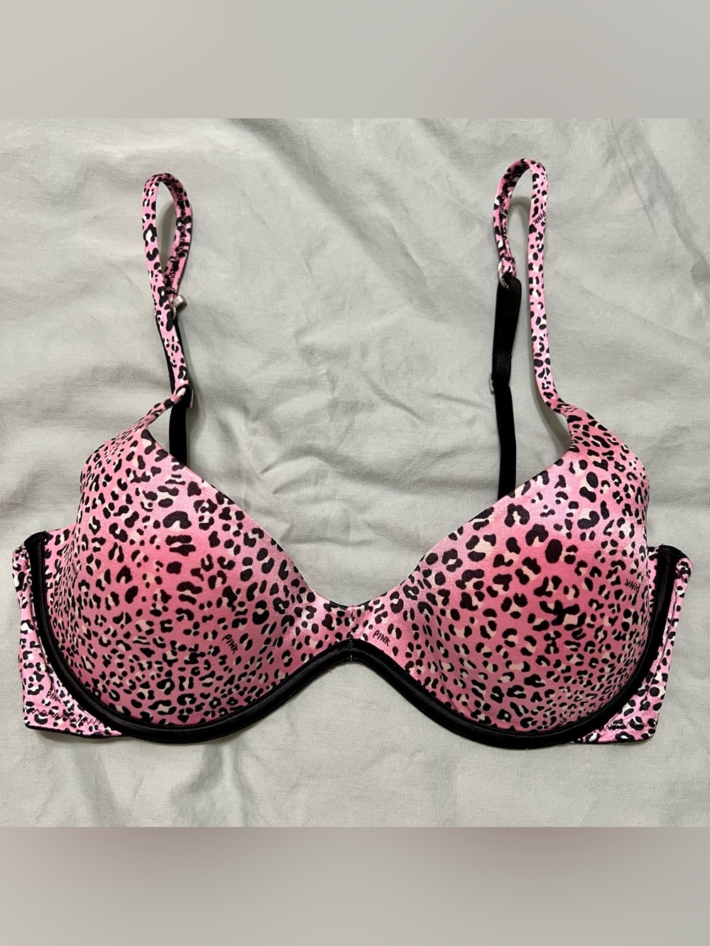 Victoria's Secret PINK Convertible Scoopneck Bra | Pink Leopard Print | 36B